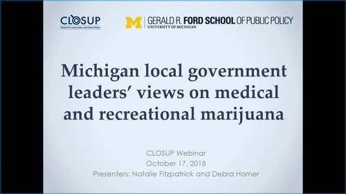 MPPS Webinar: Michigan local government leaders' views on marijuana policy